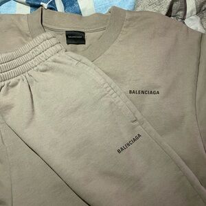 Balenciaga Taupe Sweatshirt and Joggers Set